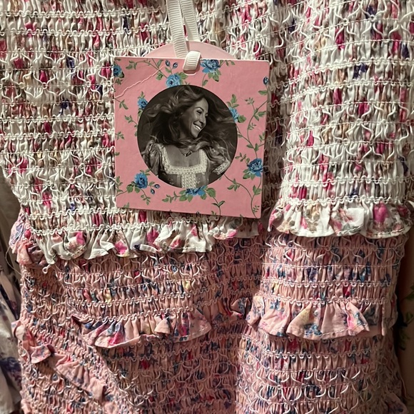 ✨💫💕 LoveShackFancy Adeline Mixed Floral Print Smocked Ruffle Mini Dress 💕💫✨ - Picture 15 of 16